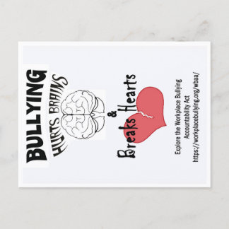 Postcard-Bullying Hurts Brains & Breaks Hearts Postcard