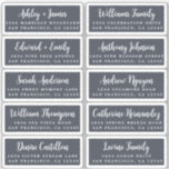 Postcard Calligraphy Wedding Guest Address Labels<br><div class="desc">Easy to personalise, names and addresses / individual wedding address label stickers for guests in a 2 x 0.8 inch size suitable for postcards! These chic, modern and stylish wedding address labels feature your wedding guest names in white elegant handwritten script calligraphy on a dark blue background. Simply add your...</div>