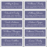 Postcard Calligraphy Wedding Guest Address Labels<br><div class="desc">Easy to personalise, names and addresses / individual wedding address label stickers for guests in a 2 x 0.8 inch size suitable for postcards! These chic, modern and stylish wedding address labels feature your wedding guest names in white elegant handwritten script calligraphy on a navy blue background. Simply add your...</div>
