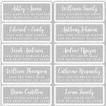 Postcard Calligraphy Wedding Guest Address Labels<br><div class="desc">Easy to personalise, names and addresses / individual wedding address label stickers for guests in a 2 x 0.8 inch size suitable for postcards! These chic, modern and stylish wedding address labels feature your wedding guest names in white elegant handwritten script calligraphy on a grey background. Simply add your individual...</div>