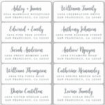 Postcard Calligraphy Wedding Guest Address Labels<br><div class="desc">Easy to personalise, names and addresses / individual wedding address label stickers for guests in a 2 x 0.8 inch size suitable for postcards! These chic, modern black and white wedding address labels feature your wedding guest names in off-black elegant handwritten script calligraphy. Simply add your individual wedding guest names...</div>
