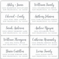 Postcard Calligraphy Wedding Guest Address Labels