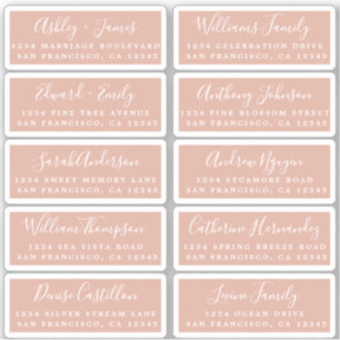 Postcard Calligraphy Wedding Guest Address Labels