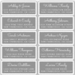 Postcard Calligraphy Wedding Guest Address Labels<br><div class="desc">Easy to personalise, names and addresses / individual wedding address label stickers for guests in a 2 x 0.8 inch size suitable for postcards! These chic, modern and stylish wedding address labels feature your wedding guest names in white elegant handwritten script calligraphy on a dark grey background. Simply add your...</div>