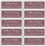 Postcard Calligraphy Wedding Guest Address Labels<br><div class="desc">Easy to personalise, names and addresses / individual wedding address label stickers for guests in a 2 x 0.8 inch size suitable for postcards! These chic, modern and stylish wedding address labels feature your wedding guest names in white elegant handwritten script calligraphy on a burgundy background. Simply add your individual...</div>