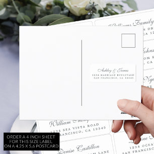 Postcard Calligraphy Wedding Guest Address Labels