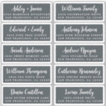 Postcard Calligraphy Wedding Guest Address Labels<br><div class="desc">Easy to personalise, names and addresses / individual wedding address label stickers for guests in a 2 x 0.8 inch size suitable for postcards! These chic, modern and stylish wedding address labels feature your wedding guest names in white elegant handwritten script calligraphy on an off-black background. Simply add your individual...</div>