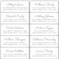 Postcard Calligraphy Wedding Guest Address Labels