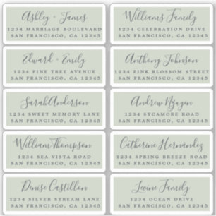 Postcard Calligraphy Wedding Guest Address Labels