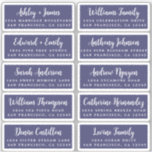 Postcard Calligraphy Wedding Guest Address Labels<br><div class="desc">Easy to personalise, names and addresses / individual wedding address label stickers for guests in a 2 x 0.8 inch size suitable for postcards! These chic, modern and stylish wedding address labels feature your wedding guest names in white elegant handwritten script calligraphy on a navy blue background. Simply add your...</div>
