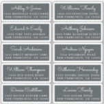 Postcard Calligraphy Wedding Guest Address Labels<br><div class="desc">Easy to personalise, names and addresses / individual wedding address label stickers for guests in a 2 x 0.8 inch size suitable for postcards! These chic, modern and stylish wedding address labels feature your wedding guest names in white elegant handwritten script calligraphy on an off-black background. Simply add your individual...</div>