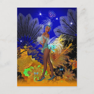 Postcard Celebration Showgirl In Blue