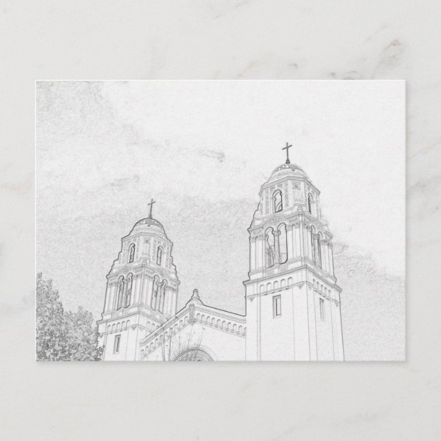 Postcard - Church Bell Towers to Colour (Front)