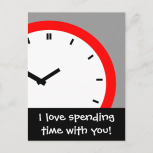 Postcard Clock Face Spending time together Retro