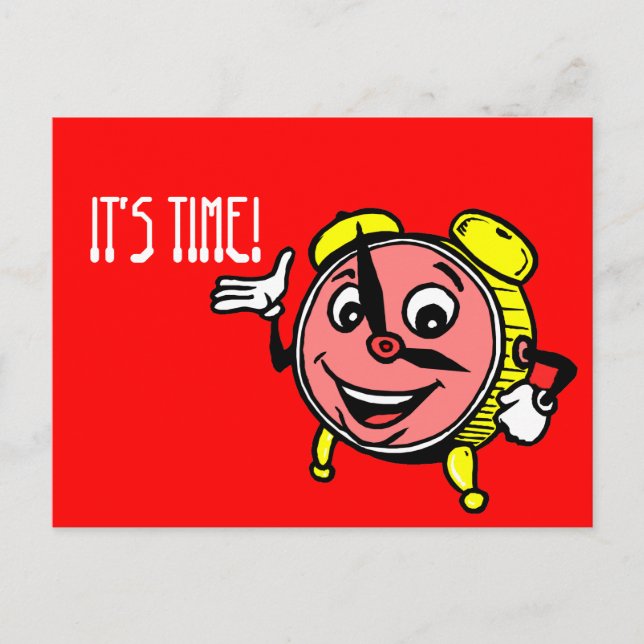 Postcard Clock Face Time Appointment Reminder (Front)