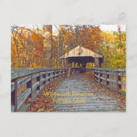 postcard, "Covered Bridge at Wildwood Preserve"