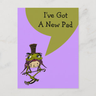 Postcard Cute I've Moved New Address Pad Frog PC