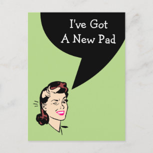 Postcard Cute I've Moved New Address Pad Wink PC