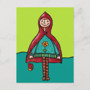 Postcard, Cute Little Red Riding Hood Postcard
