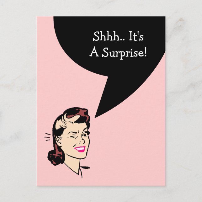 Postcard Cute Wink Surprise Party Postcard Hosting (Front)