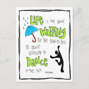 Postcard: Dance in the Rain Quote Postcard