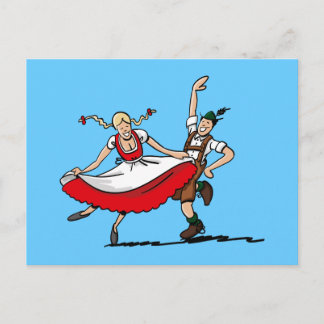 Postcard Dancing Bavarian BEER FESTIVAL Couple