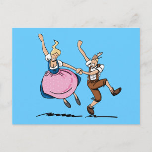 Postcard Dancing Bavarian BEER FESTIVAL Couple
