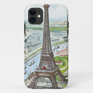 Postcard depicting the Eiffel Tower iPhone 11 Case