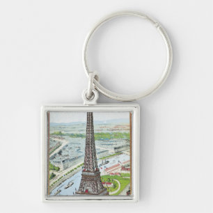 Postcard depicting the Eiffel Tower Key Ring