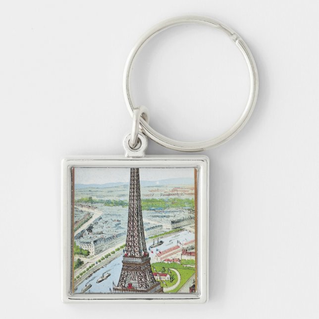 Postcard depicting the Eiffel Tower Key Ring (Front)
