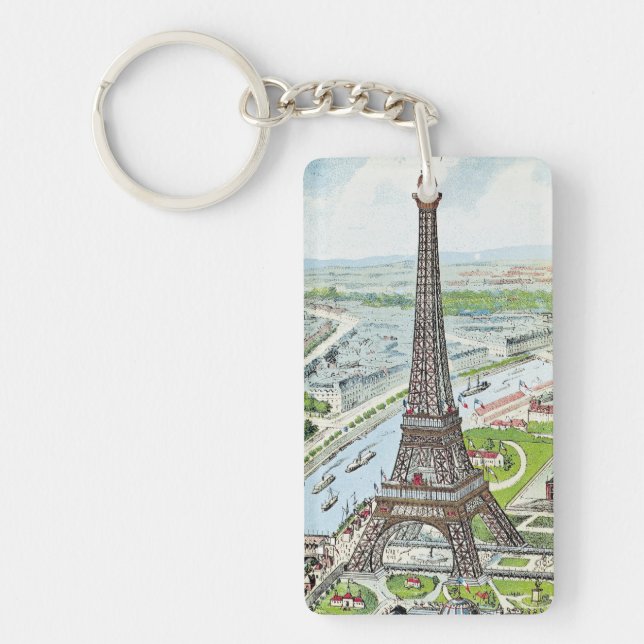 Postcard depicting the Eiffel Tower Key Ring (Front)