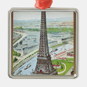 Postcard depicting the Eiffel Tower Metal Tree Decoration