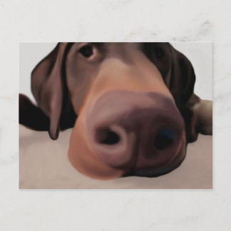 Postcard Dog Big Nose Painted