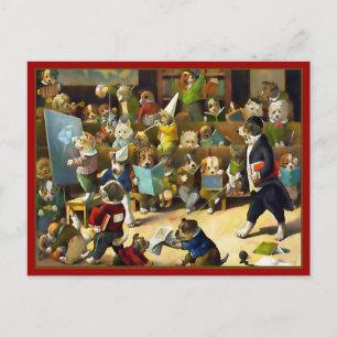 Postcard: "Dog School" by Louis Wain Postcard