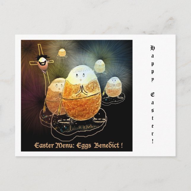 Postcard Easter Eggs Benedict (Front)