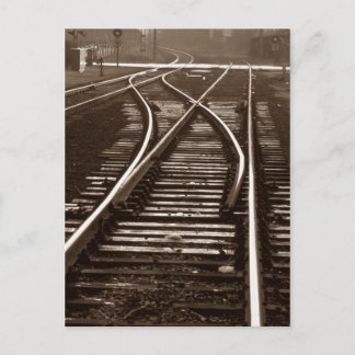 Postcard ~ EMPTY TRAIN TRACKS ~ Railroad Switch