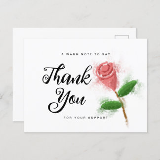 Postcard Feminine Rose Flower watercolor style