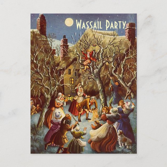 Postcard Festive Holiday Wassail Party Celebration (Front)