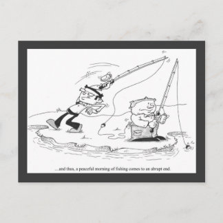 Postcard - Fishing Cartoon - Abrupt End