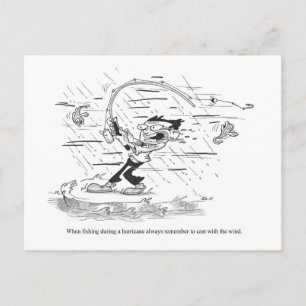Postcard - Fishing Cartoon - Hurricane