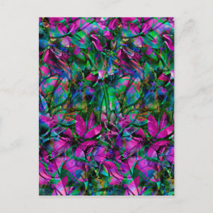 Postcard Floral Abstract Stained Glass