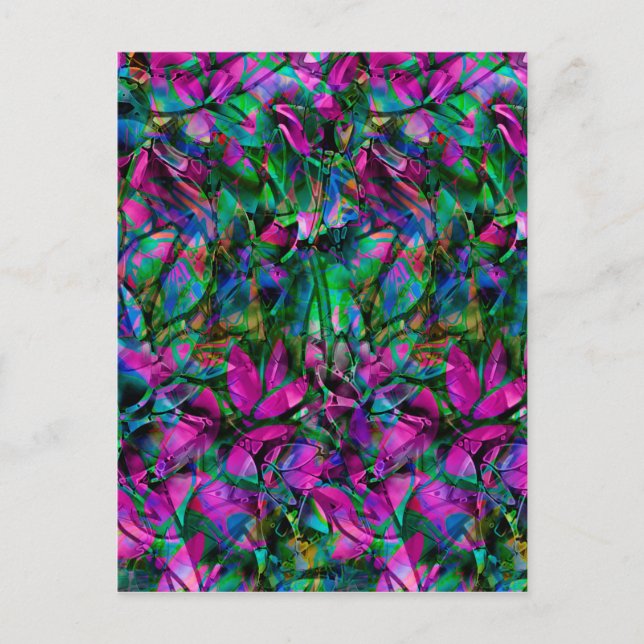 Postcard Floral Abstract Stained Glass (Front)