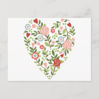 Postcard - Floral Heart - Valentine's Day