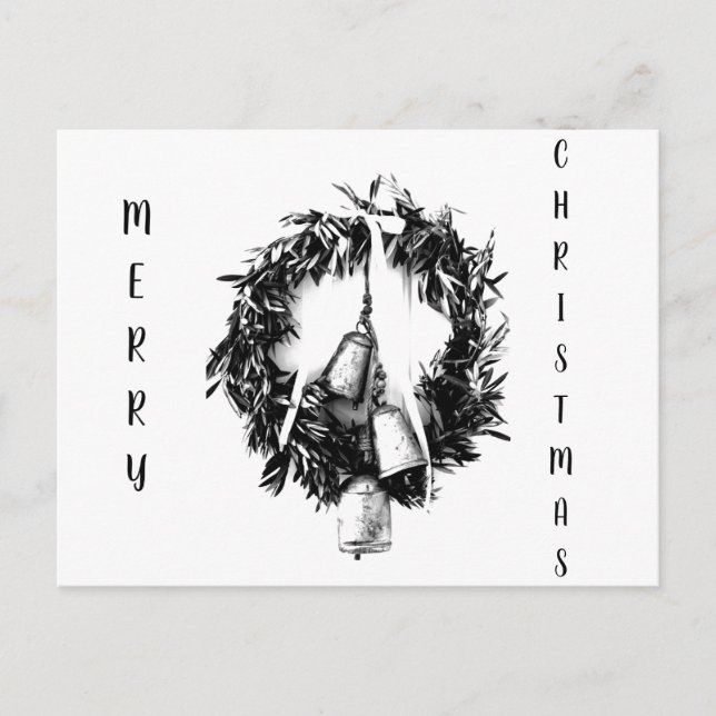 **POSTCARD FOR CHRISTMAS** BLACK/WHITE WISHES HOLIDAY POSTCARD (Front)