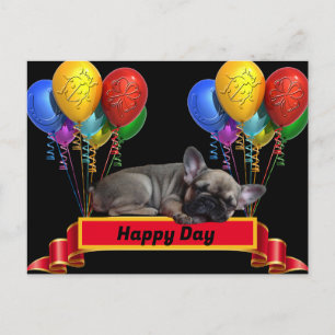 Postcard französische Bulldogge Happy Day 