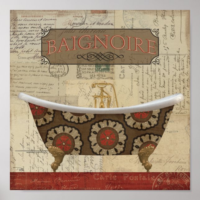 Postcard French Bathroom Poster (Front)