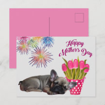 postcard French Bulldog Mother's Day