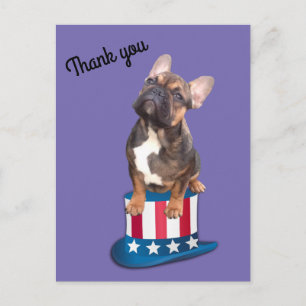 postcard French Bulldogge thank you