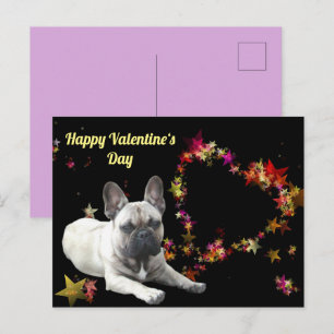 Postcard French Bulldogge Valentine's Day