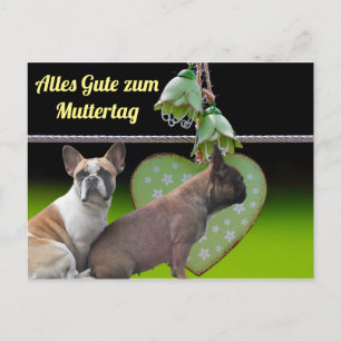 postcard French Bulldoggen Mother's Day